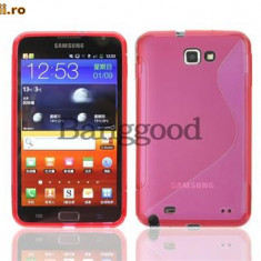 Husa roz Samsung Galaxy Note i9220 + folie ecran + expediere gratuita
