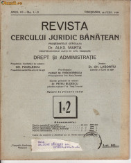 Revista Cercului Juridic Banatean-Timsoara,1934,nr.1=2 foto