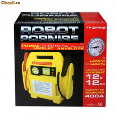 ROBOT PORNIRE 12V CU POMPA AER ANVELOPE foto