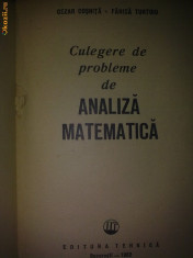 C. COSNITA , F. TURTOIU - CULEGERE DE PROBLEME DE ANALIZA MATEMATICA foto