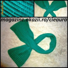 FULAR SAL FASHION VERDE PADURE HAND MADE DAMA/ BARBATI/ COPII LANA TIP MOHAIR foto