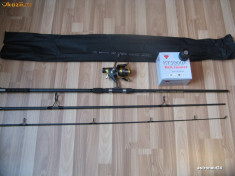 Set 3 Lansete Carbon 100 % Oxygen 3, 60 Metri Din 3 Bucati + 3 Mulinete Baitrunner 6 Rulmenti foto