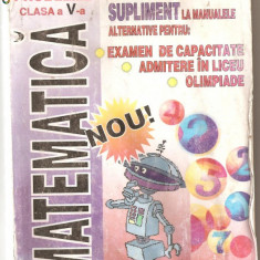 (C949) MATEMATICA, CULEGERE DE PROBLEME CLASA A V-A, SUPLIMENT LA MANUALELE ALTERNATIVE DE V.E. SI C.M. CARBUNARU, EDITURA CONVIOCARB, BUCURESTI, 1998