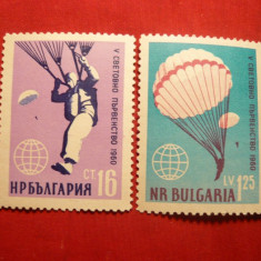 Serie- Parasutism 1960 Bulgaria ,2 val.