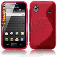 Husa silicon roz Samsung Galaxy ACE S5830 + folie protectie ecran + expediere gratuita foto