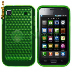 husa protectie verde samsung galaxy s plus i9000 gel silicon case cover + folie ecran foto