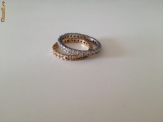 INEL ARGINT pietre zircon batute de jur imprejur + INEL PLACAT AUR pietre zircon batute de jur imprejur foto
