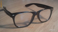 Ochelari Wayfarer tocilar - Rama Neagra si Lentile Transparente foto