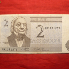 Bancnota 2 Koroane ESTONIA ,cal.medie-buna
