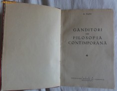 N Tatu Ganditori din filosofia contimporana contemporana Soc. Rom. De Filosofie 1939