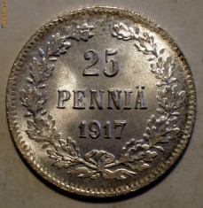 C.131 FINLANDA 25 PENNIA 1917 UNC ARGINT 1,3g foto