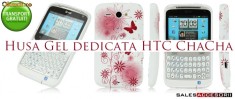 HUSA GEL - SILICON MODEL FLORI FLUTURI HTC CHACHA CHA CHA - TRANSPORT GRATUIT foto