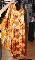 Rochie de seara UNICAT matase naturala 100% lunga cu maneca fluture 42-44 foto