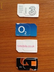 Vand microsim (micro sim) din: ORANGE UK, T-MOBILE UK, VODAFONE UK pentru activare iphone foto
