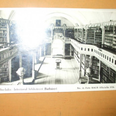 Carte Postala Alba Iulia Interiorul bibliotecei Balthanyi 1930