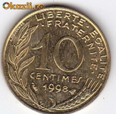Franta 10 Centimes 1998 foto