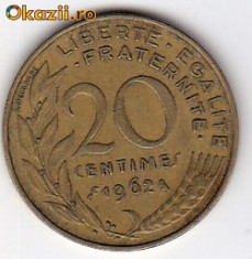 Franta 20 Centimes 1962 foto