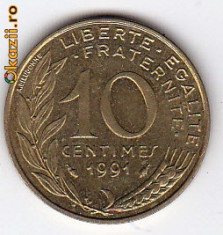 Franta 10 Centimes 1991 foto