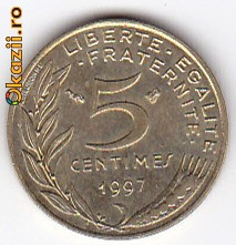 Franta 5 Centimes 1997 foto