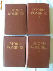 &amp;quot;ISTORIA ROMANIEI&amp;quot;, Vol. I + II + III + IV (4 volume), Academia R.P.R., 1960-1964. Biblioteca de istorie OM. Carti noi foto
