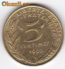 Franta 5 Centimes 1990 foto