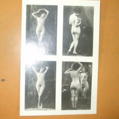 Fotografie veche arta erotica colaj 4 imagini femei nud 16 x 12 cm