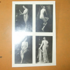 Fotografie veche arta erotica colaj 4 imagini femei nud 16 x 12 cm