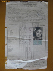MATRICOLA SCOLARA DE LA SCOALA CENTRALA DE FETE BUC.PENTRU ANUL 1943-1944 foto