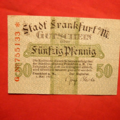 Bancnota Germana Locala -Notgeld 1917 -Frankfurt a Maine -50 Pf.