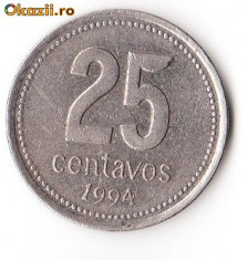 ARGENTINA 25 CENTAVOS 1994 foto