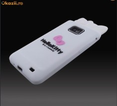 husa HELLO KITTY cu urechi pt SAMSUNG GALAXY 2 i9100 WHITE foto