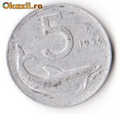 ITALIA 5 LIRE 1954 foto