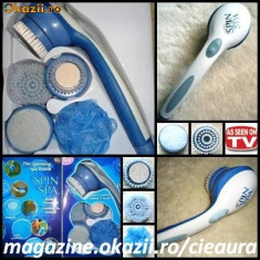 TRUSA PERIE ROTATIVA pentru DUS BAIE CURATARE si MASAJ ANTICELULITIC cu 5 CAPETE SPIN Spa TELESHOPPING AS SEEN ON TV foto