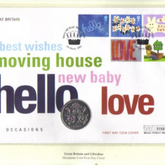 bnk mnd Gibraltar 1 crown 1996 , Hello Love , FDC