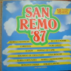 san remo 1987 festival hits various disc vinyl lp selectii muzica italo pop VG+