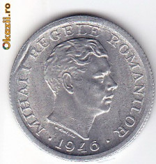 1.Moneda 500 lei 1946,a.UNC,defect de batere pe cant foto