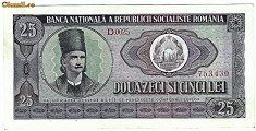 1.Bancnota 25 lei 1966,UNC foto