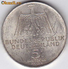 Germania 5 Mark 1971 D argint 11,2 grame,JUBILIARA,pictura,Albrecht Durer (1) foto