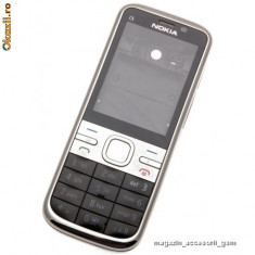 Carcasa rama fata geam sticla tastatura taste mijloc corp sasiu miez spate capac baterie acumulator Nokia C5-00 Noua Sigilata foto