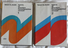 Henri H. Stahl Teoria si practica investigatiilor sociale 2 vol. ed. St. 1974-1975 foto