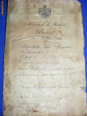 BREVET acordat de REGELE FERDINAND I,Medalia ,,VICTORIA,,1916-1921,MINISTERUL DE RAZBOI foto