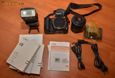 APARAT FOTO DSLR SONY A200+ BLITZ SONY HVL- 42 + card compact flash 4 GB foto