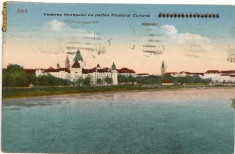 Arad - Vederea Muresului cu Palatul Cultural - 1917 foto