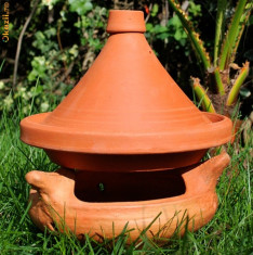 Suport CARBUNI TAJINE TAGINE (Vas de lut pentru gatit traditional, Maroc, bucatarie) foto