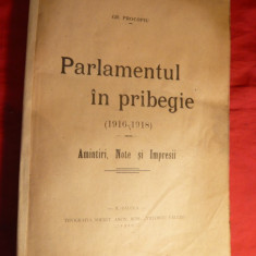 Gr.Procopiu - Parlamentul in Pribegie -ed. 1920- R.Valcea - autograf