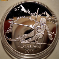 5.165 MEDALIE GERMANIA SPORT SKI SCHI 2011 UNC ARGINTATA 35mm