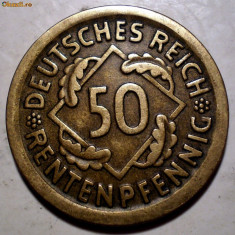 C.257 GERMANIA WEIMAR 50 RENTENPFENNIG 1924 D RARA