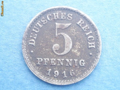 5 PFENNIG 1916 E aUNC. lichidare colectie, prt. catalog incepe de la10 euro. foto