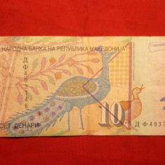 Bancnota 10 Dinari MACEDONIA 2006 ,cal.medie-buna