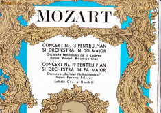 MOZART CONCERT NR 13 PENTRU PIAN SI ORCHESTRA IN DO MAJOR SI CONCERT NR 19 PENTRU PIAN SI ORCHESTRA IN FA MAJOR PROFIL MARE VINIL foto